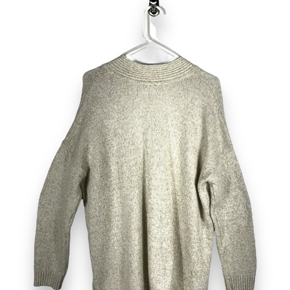 J Jill Petite V Neck Cotton Blend Tunic Sweater, Oatmeal Tan, Size PL - Picture 8 of 9